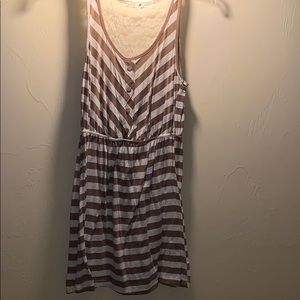 Brown and white summer dress